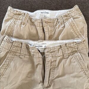 Two Abercrombie & Fitch Tan Cargo Shorts for kids